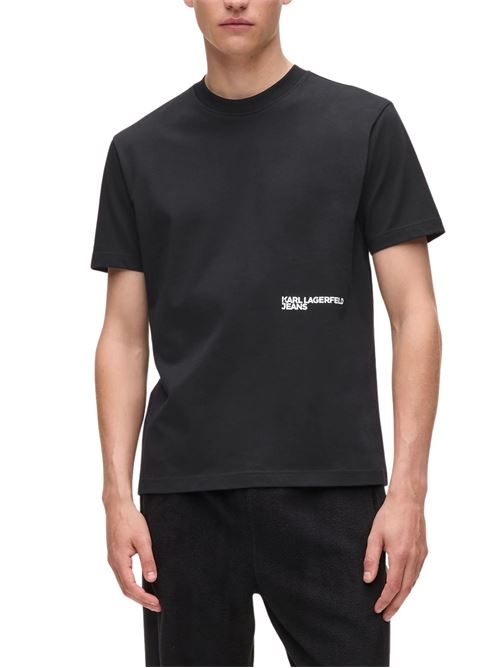 T-shirt nera in cotone Karl Lagerfeld jeans | A4M17027999